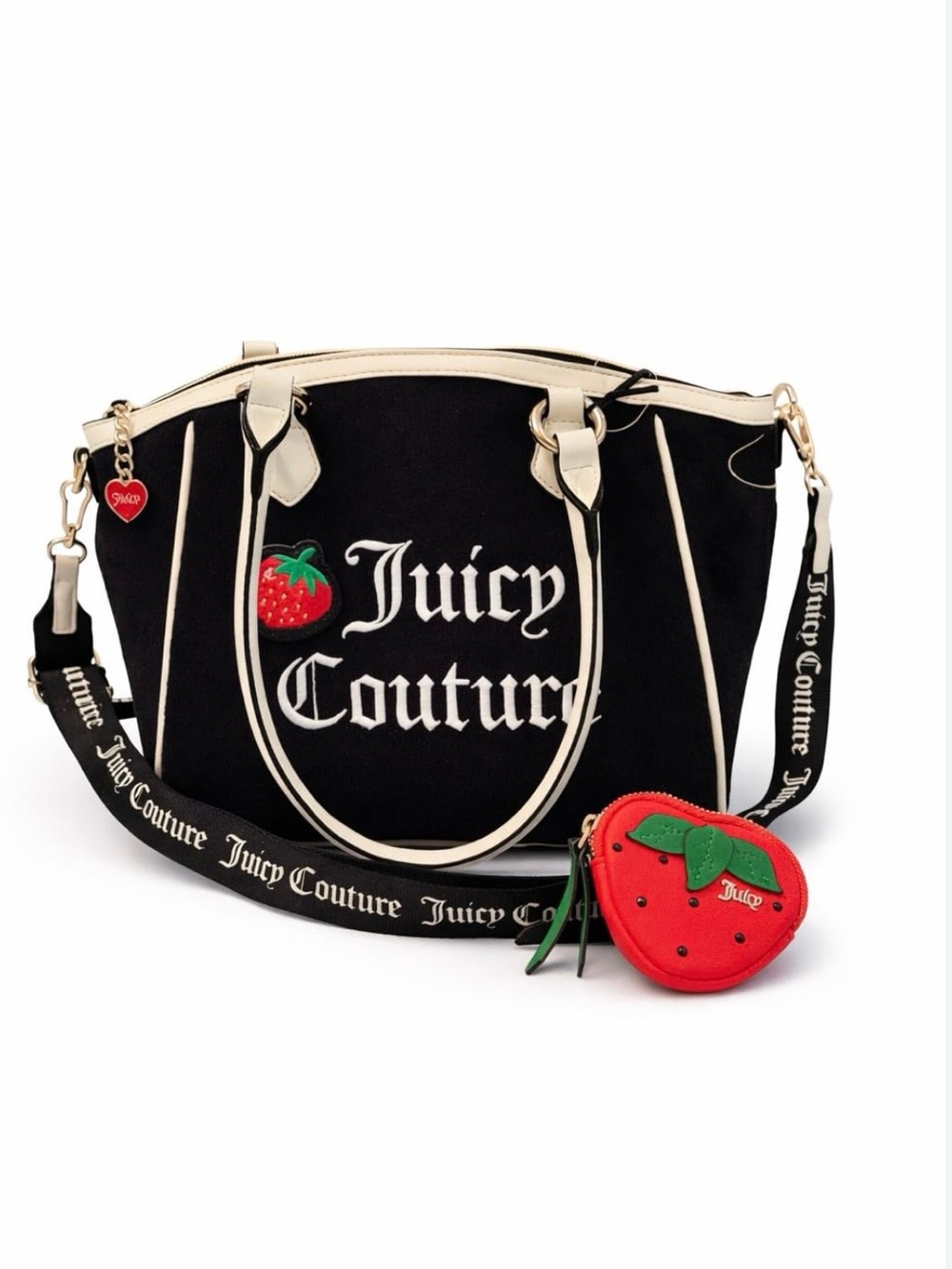 Juicy Couture Sweet N Juice Tote Liquorice Strawberry Bag with a Charm, Y2K